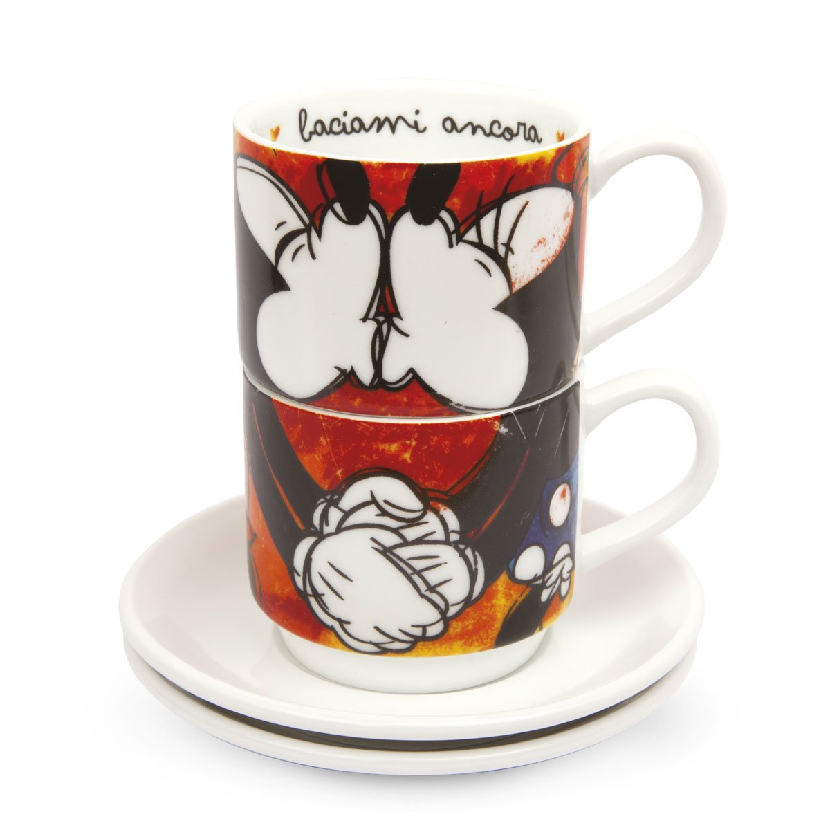 Egan Service - Lot De 2 Tasses à Café Empilables Rome - Porcelaine Disney