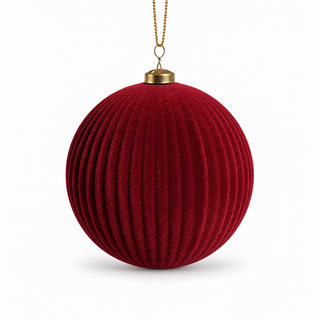 Xone Set 24 Palline di Natale Velvet D10 cm in Velluto Rosso