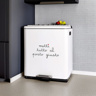 Simple Day Dustbin Put Everyone in the Right Place 15+25 Liters White