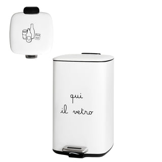 Simple Day Pattumiera Qui il Vetro 20L Bianco