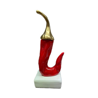 Amagè Chilli Pepper Sculpture in Gold Ceramic H13 cm