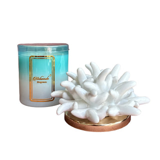 Melaverde Two-Tone Candle Anemone White Ceramic 200g