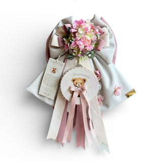 Madame Fiocco Fiocco Doppio Tenerezza di Teddy Rosa H50 cm