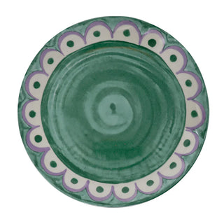Villa Altachiara 18-piece Tangeri dinner service in green hand-painted porcelain