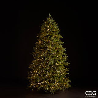 EDG Enzo de Gasperi Albero di Natale Pino Cristallo H 180 cm Natural con 1500 Mini Led