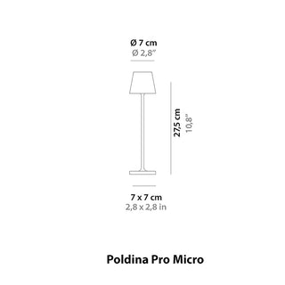 Zafferano Poldina Pro Micro Lampada da Tavolo Antracite