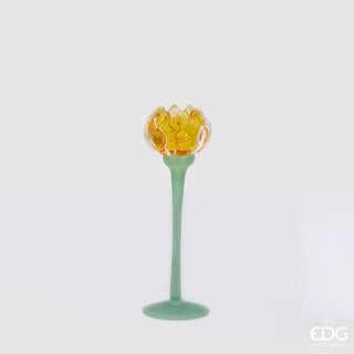EDG Enzo De Gasperi Water Lily Candle Holder H20.5 cm Yellow