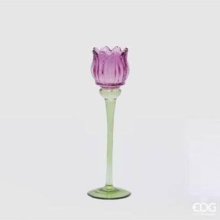 EDG Enzo De Gasperi Tulip Candle Holder H27 cm Purple