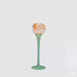 EDG Enzo De Gasperi Water Lily Candle Holder H20.5 cm Orange