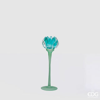 EDG Enzo De Gasperi Water Lily Candle Holder H17.5 cm Light Blue