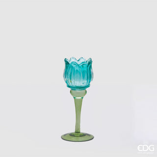 EDG Enzo De Gasperi Tulip Candle Holder H19 cm Light Blue