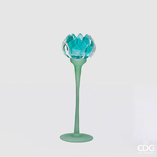 EDG Enzo De Gasperi Water Lily Candle Holder H25 cm Light Blue