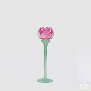 EDG Enzo De Gasperi Water Lily Candle Holder H20.5 cm Fuchsia
