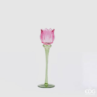 EDG Enzo De Gasperi Tulip Candle Holder H22 cm Fuchsia