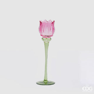 EDG Enzo De Gasperi Tulip Candle Holder H27 cm Fuchsia