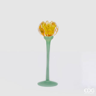 EDG Enzo De Gasperi Water Lily Candle Holder H25 cm Yellow