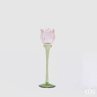 EDG Enzo De Gasperi Tulip Candle Holder H22 cm Pink