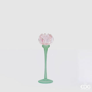 EDG Enzo De Gasperi Water Lily Candle Holder H17.5 cm Pink