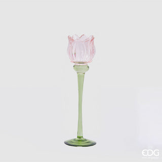 EDG Enzo De Gasperi Tulip Candle Holder H27 cm Pink