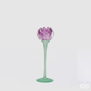 EDG Enzo De Gasperi Water Lily Candle Holder H20.5 cm Purple