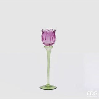 EDG Enzo De Gasperi Tulip Candle Holder H22 cm Purple
