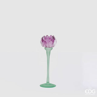 EDG Enzo De Gasperi Water Lily Candle Holder H17.5 cm Purple