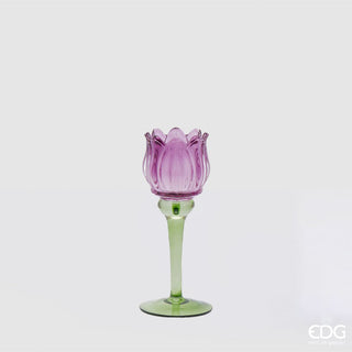 EDG Enzo De Gasperi Tulip Candle Holder H19 cm Purple