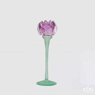 EDG Enzo De Gasperi Water Lily Candle Holder H25 cm Purple