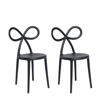 Qeeboo Set 2 Sedia Ribbon Nero