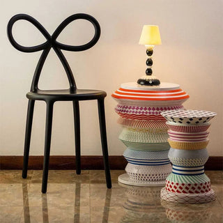 Qeeboo Set 2 Sedia Ribbon Nero