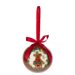 Cotton Clouds Set of 14 Christmas Balls with Bear Box D7.5 cm