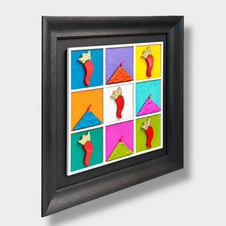 Alleria Quadro Partenope Tris Pop con Cornice Nera 73x73 cm