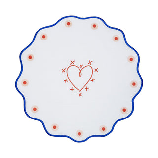 Baci Milano Mamma Mia Embroidered Round Placemat D38 cm Heart