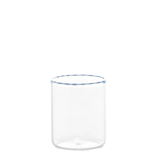 Zafferano Set 6 Tumbler Intrecci 46cl in Vetro Bianco Blu