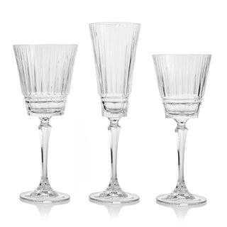 Feeling Set 18 Pieces Wine Water &amp; Contessa Optical Flute in Crystalline Glass