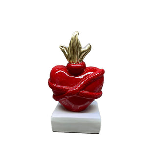 Amage Sagrado Corazón Rojo de Cerámica Alt. 12 cm