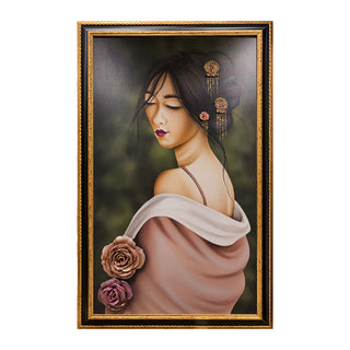 Art Maiora Adara Picture with Black Gold Frame Hand Painted on Canvas 120x75 cm