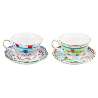Baci Milano Set of 2 The Mamma Mia Porcelain Cups