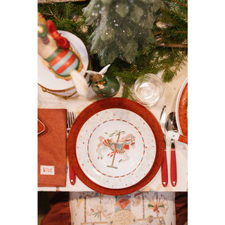 Nuvole di Stoffa Servizio Tavola Natalizio 18 Pezzi Giostra in Porcellana