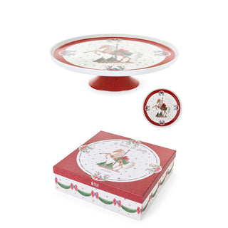 Nuvole di Stoffa Alzata Natalizia Giostra in Porcellana D32 cm