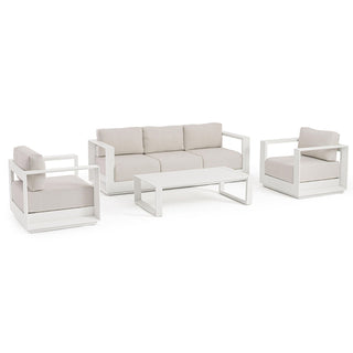 Andrea Bizzotto Salotto da esterni Moses Vapor in Alluminio Bianco Luxury