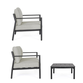 Andrea Bizzotto Salotto da Esterni Sirius Vapor in Alluminio Antracite