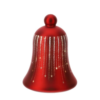 Campana de cristal Hervit con LED D12xH17 cm rojo