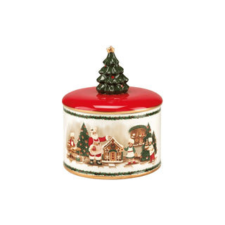 Fade Santa Claus Biscottiera in Porcellana D19X15 cm
