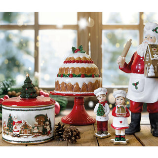 Fade Santa Claus Biscottiera in Porcellana D19X15 cm