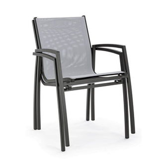 Andrea Bizzotto Hilla Outdoor Stackable Chair in Anthracite Aluminum