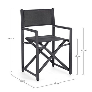 Andrea Bizzotto Taylor Director's Chair in Anthracite Grey Aluminum