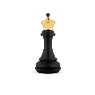 Mia Design Chess King H38 cm in Black and Gold Resin
