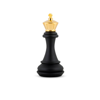 Mia Design Chess King H38 cm in Black and Gold Resin