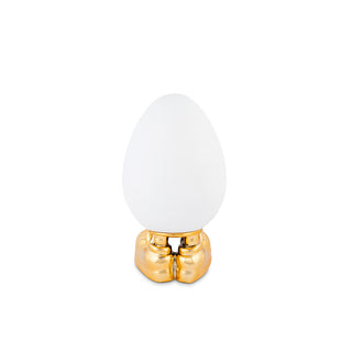 Mia Design Egg Hands Heart H28 cm in Gold and White Resin